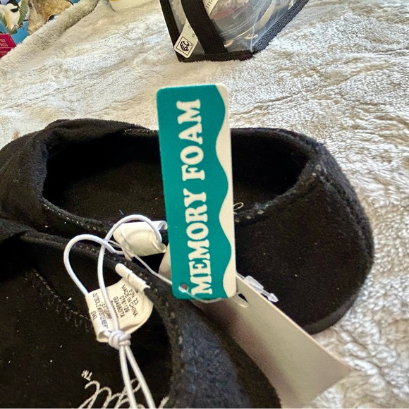 Gigil Sz 13 Girls Bow Front Black Flocked Shoes Ballet 🩰 Flats NWT - Picture 8 of 8